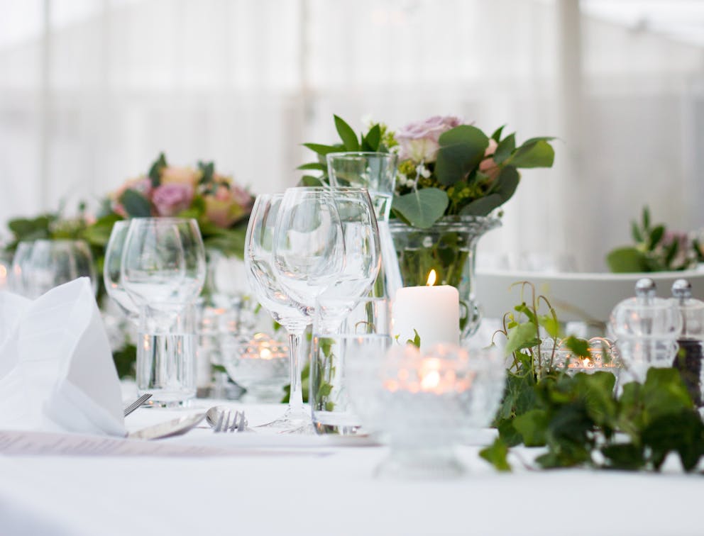 Wedding table setup 